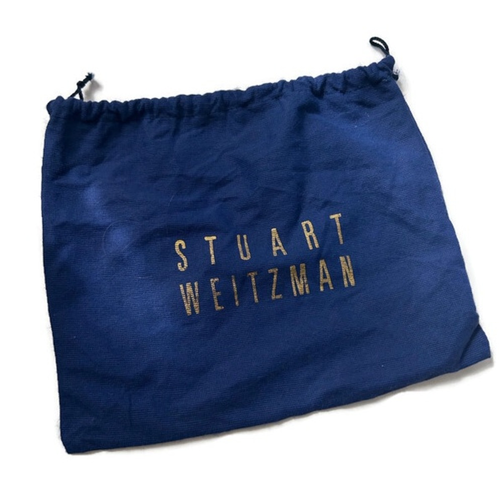Stuart Weitzman Navy Blue Drawstring Shoe Dust Bag with Gold Logo